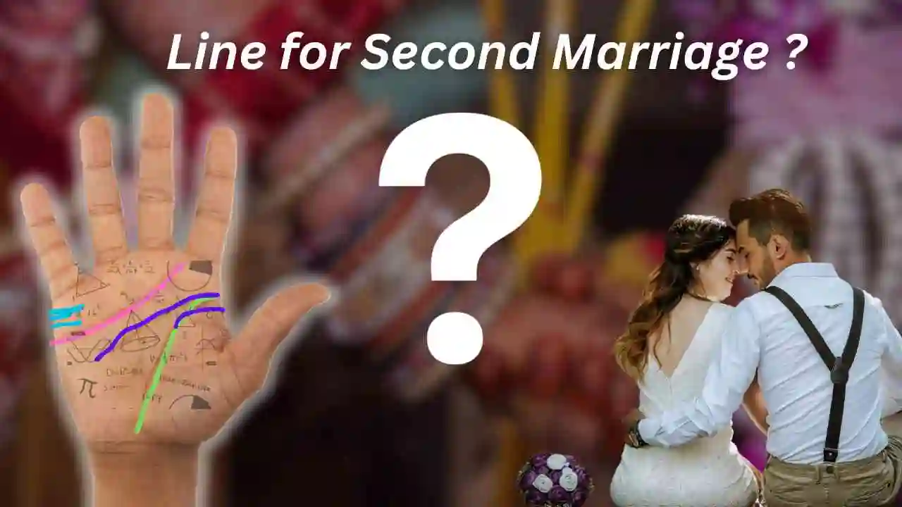 Male and female second marriage line in hand